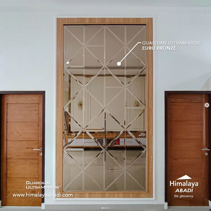 kaca cermin bevel dinding