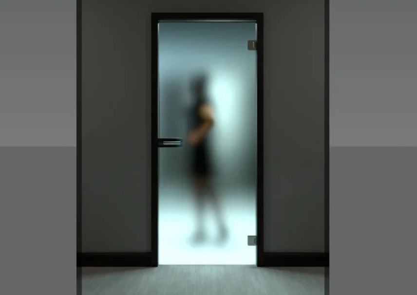 pintu kaca sandblast